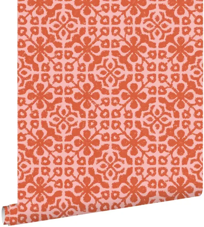 papel pintado piastrelle usurate rojo coral de ESTAhome – 131483