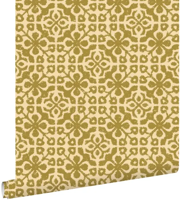 papel pintado piastrelle usurate verde oliva agrisado de ESTAhome – 131479