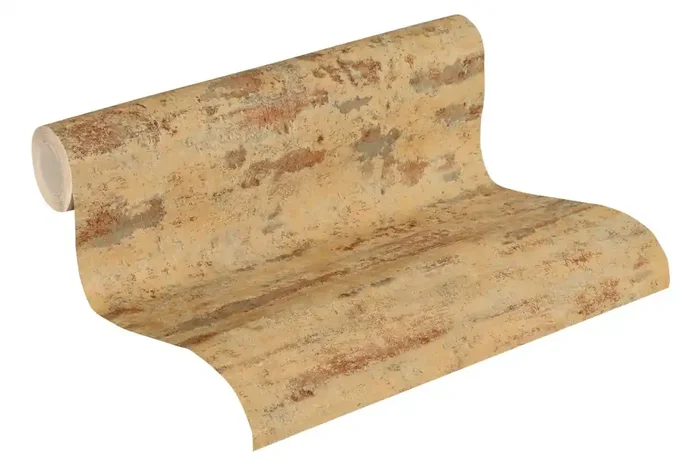 papel pintado piedra amarillo mostaza y marrón herrumbre de A.S. Création – AS-374151