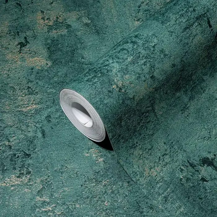 papel pintado piedra azul petroleo y oro de A.S. Création – AS-388235