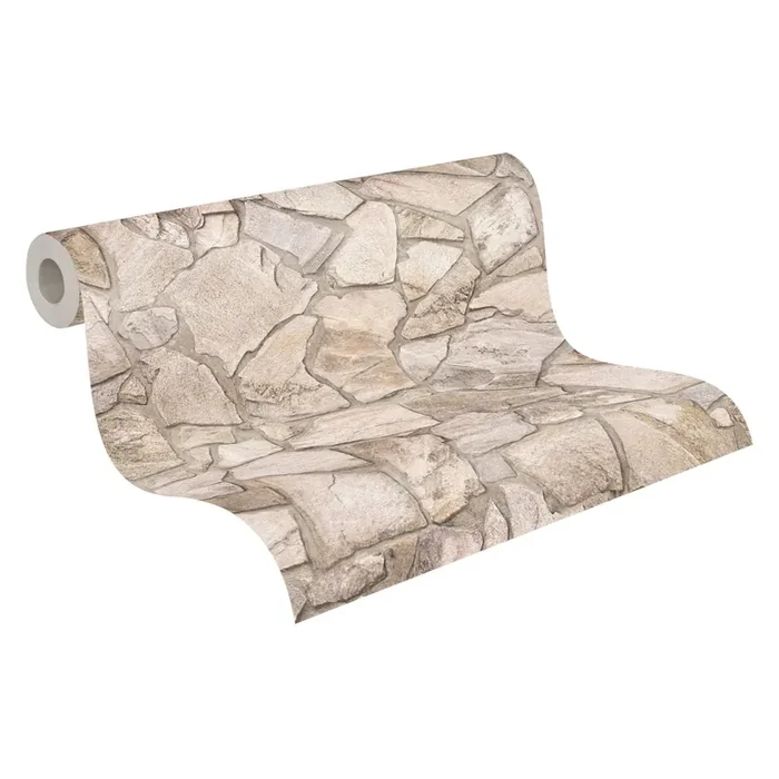 papel pintado piedra beige, marrón y beige crema de A.S. Création – AS-389312