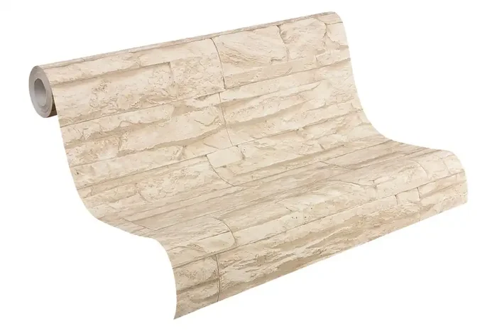 papel pintado piedra beige y beige crema de A.S. Création – AS-707130