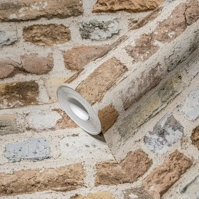 papel pintado piedra marrón, beige y gris de A.S. Création – AS-388293