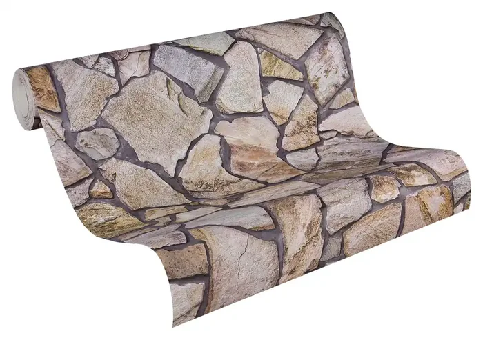 papel pintado piedra marrón, beige y gris de A.S. Création – AS-927316