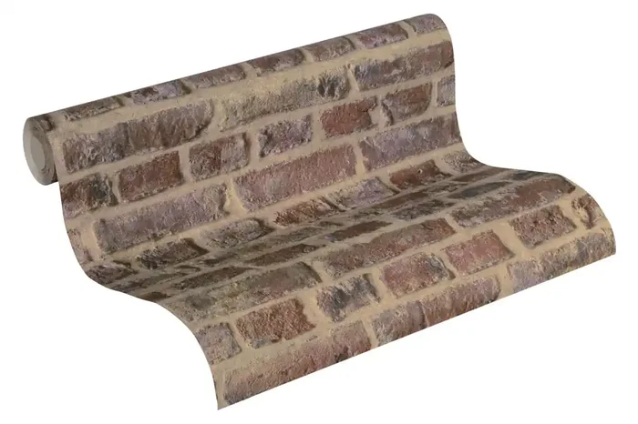 papel pintado piedra marrón, rojo y beige de A.S. Création – AS-371611