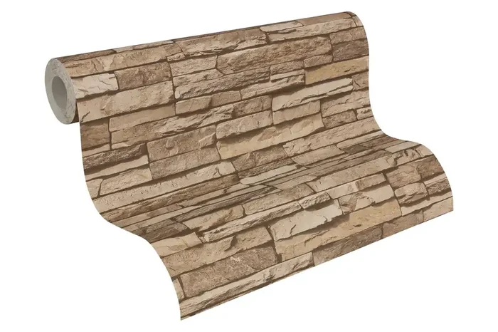 papel pintado piedra marrón y beige de A.S. Création – AS-958332