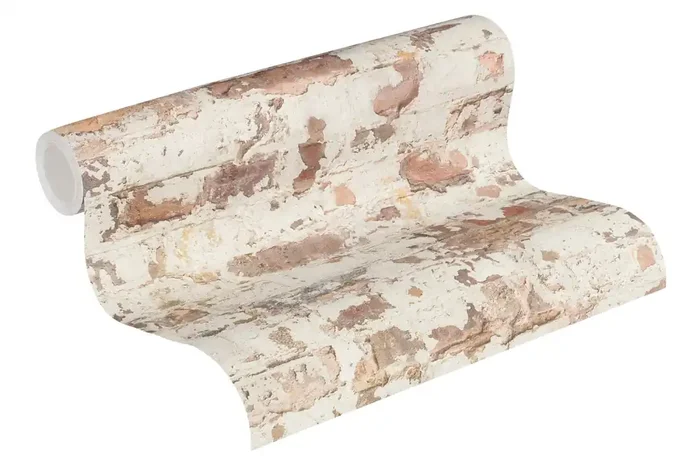papel pintado piedra naranja, blanco, rojo y gris de A.S. Création – AS-369291