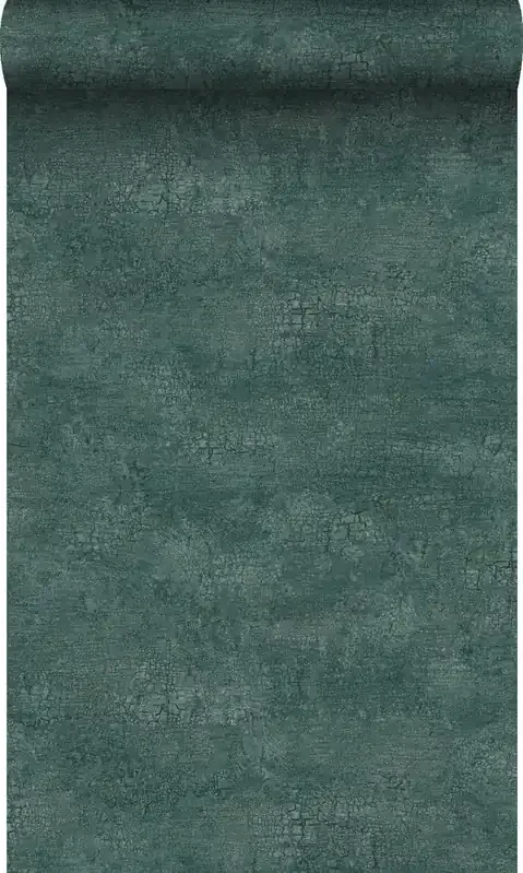 papel pintado piedra natural con efecto craquelé verde esmeralda de Origin Wallcoverings – 347561