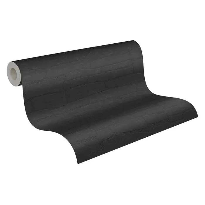 papel pintado piedra negro y gris carbón de Livingwalls – AS-139511