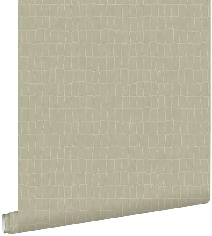 papel pintado piel de cocodrilo marrón agrisado de ESTAhome – 139186
