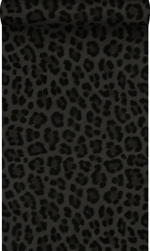 papel pintado piel de leopardo gris oscuro y negro de Origin Wallcoverings – 347803