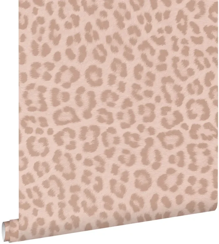 papel pintado piel de leopardo rosa cipria pastel claro de ESTAhome – 139964