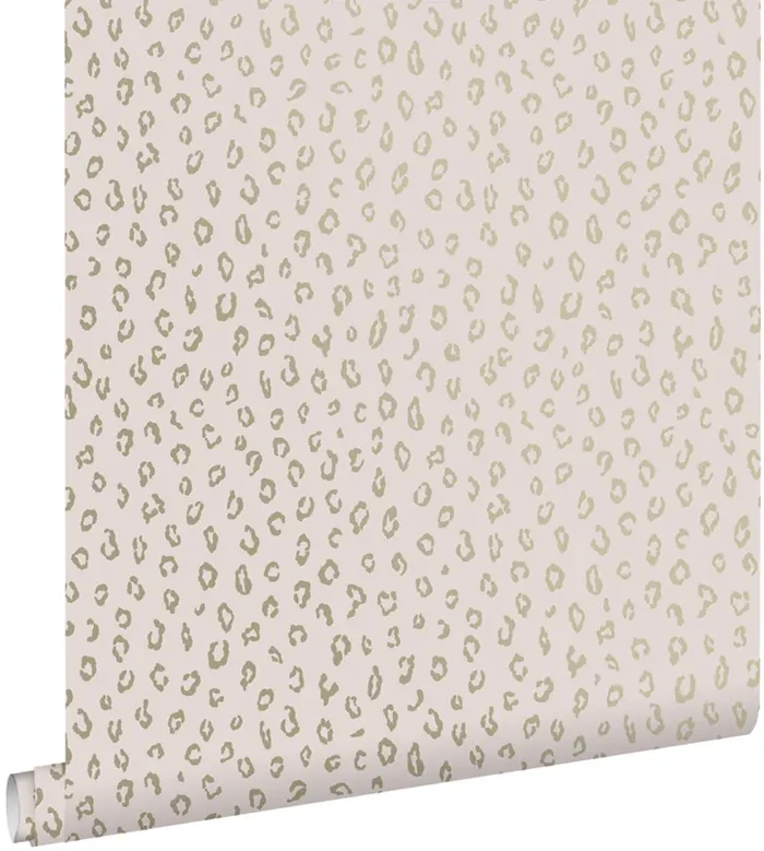 papel pintado piel de leopardo rosa suave y oro de ESTAhome – 139273