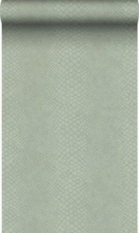 papel pintado piel de serpiente verde salvia de Origin Wallcoverings – 347768