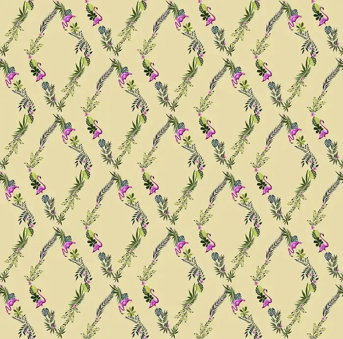 papel pintado plantas tropicales amarillo y verde de Walls4You – 640108