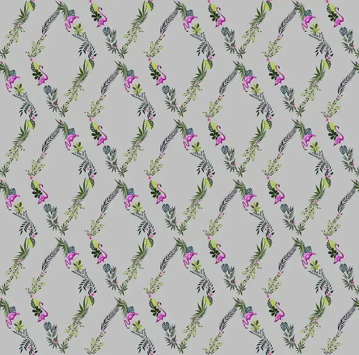 papel pintado plantas tropicales gris y verde de Walls4You – 640107