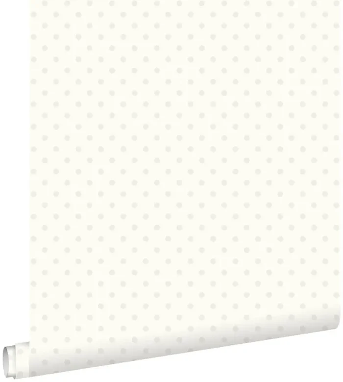 papel pintado puntos lunares blanco brillante de ESTAhome – 115745