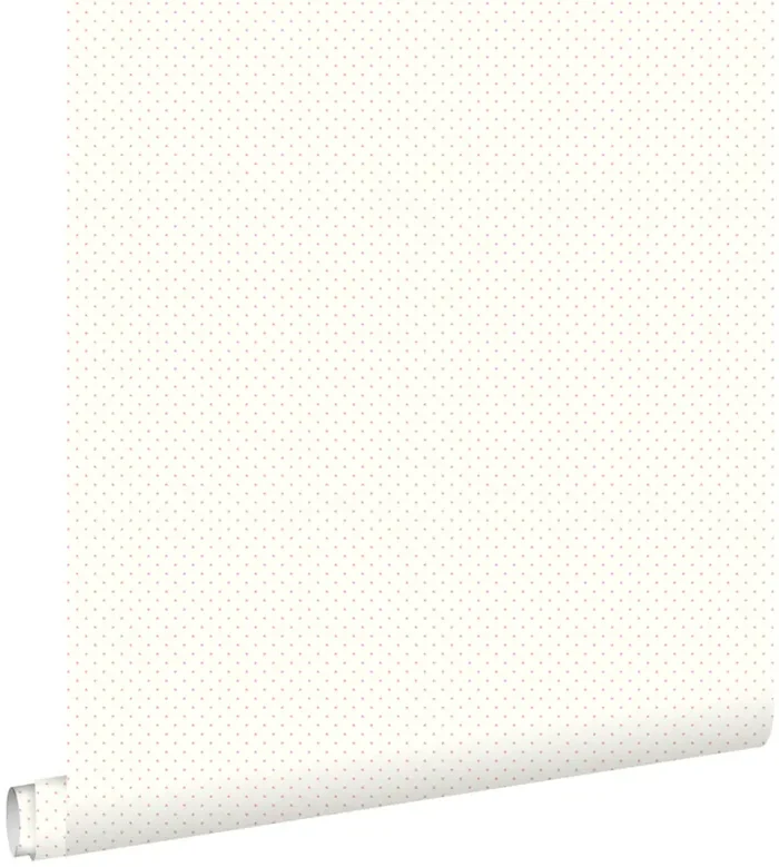 papel pintado puntos lunares finos blanquecino y rosa de ESTAhome – 137314