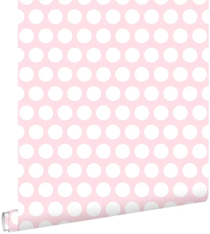 papel pintado puntos lunares rosa claro de ESTAhome – 138721