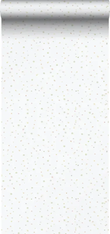 papel pintado puntos lunares verde, amarillo y blanco de Sanders & Sanders – 640642