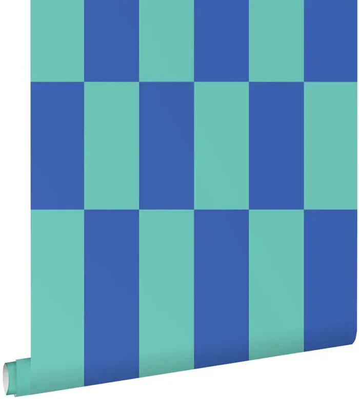 papel pintado raya verde pertróleo y azul real de ESTAhome – 130922