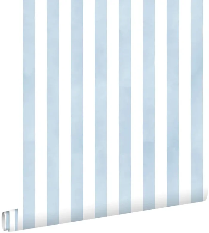 papel pintado rayado azul y blanco de ESTAhome – 131304