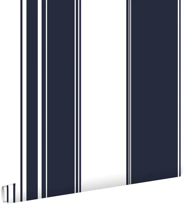 papel pintado rayas azul marino de ESTAhome – 136417