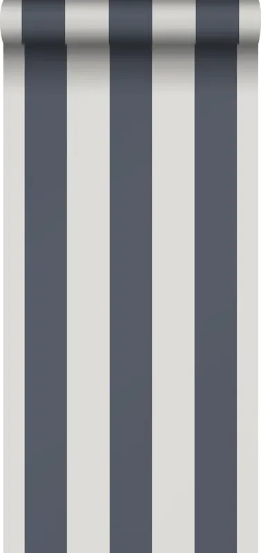 papel pintado rayas azul oscuro y gris de Sanders & Sanders – 640685