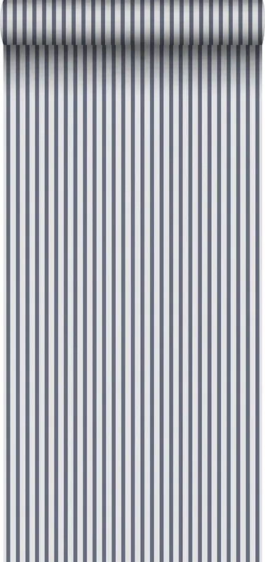 papel pintado rayas azul oscuro y gris de Sanders & Sanders – 640704