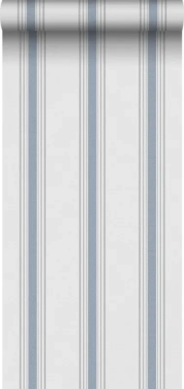 papel pintado rayas azul y gris de Sanders & Sanders – 640665