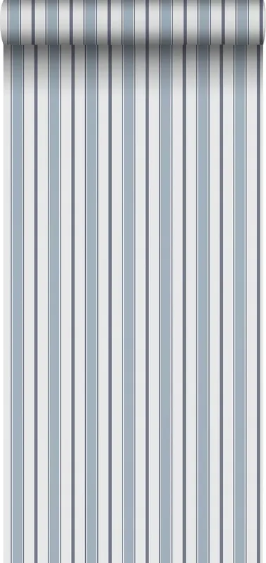 papel pintado rayas azul y gris de Sanders & Sanders – 640699