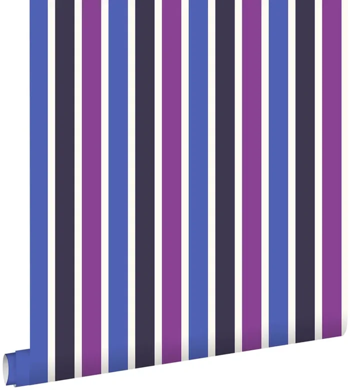 papel pintado rayas azul y morado de ESTAhome – 116518