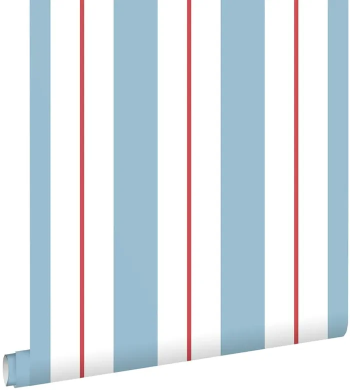papel pintado rayas azul y rojo de ESTAhome – 131676