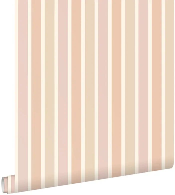 papel pintado rayas beige, rojo barro cocido y malva violeta de ESTAhome – 131505
