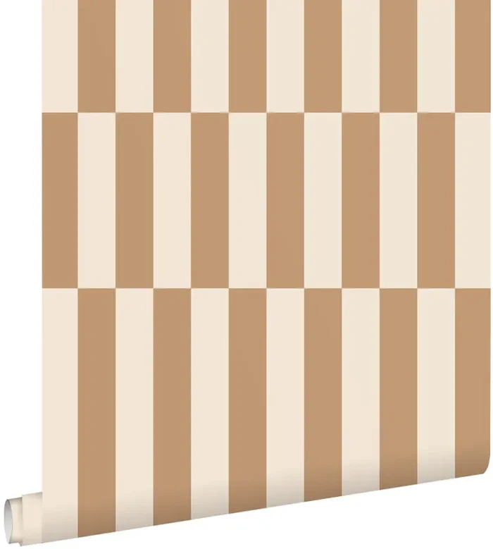 papel pintado rayas beige y marrón de ESTAhome – 131214