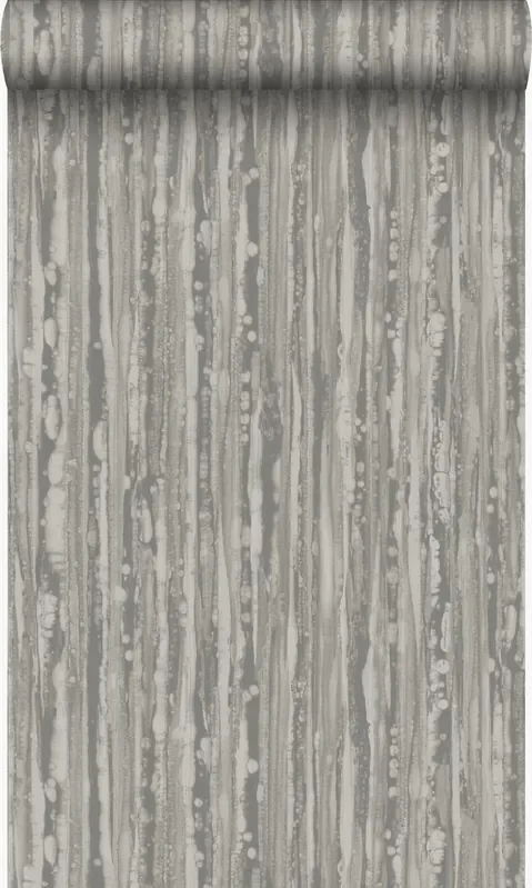 papel pintado rayas marrón y oro brillante claro de Origin Wallcoverings – 346640