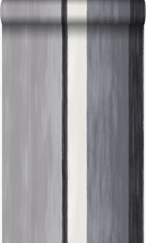 papel pintado rayas negro y gris de Origin Wallcoverings – 346932