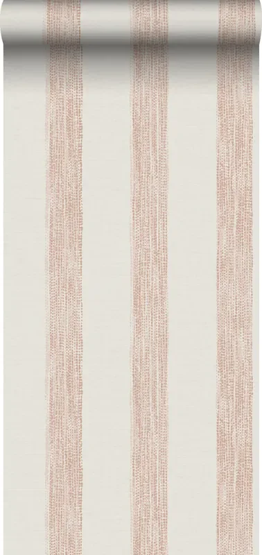 papel pintado rayas pintadas rosa y blanco de Sanders & Sanders – 640759