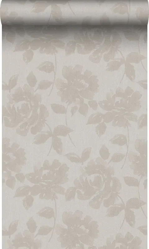 papel pintado rosas marrón topo claro de Origin Wallcoverings – 347028