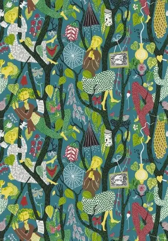 papel pintado siluetas humanas verde de Borastapeter – 660685