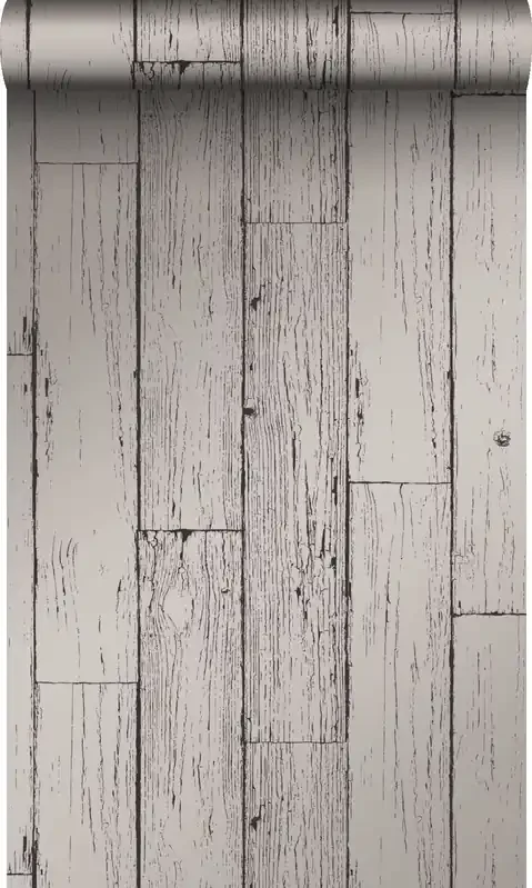 papel pintado tablas de madera de desecho recuperada desgastada resistida vintage gris oscuro de Origin Wallcoverings – 347552