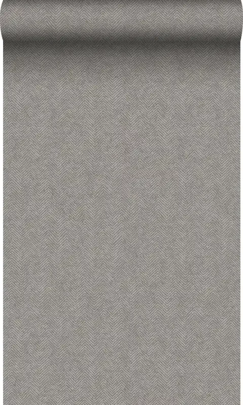 papel pintado tejido de espiga gris pardo de Origin Wallcoverings – 347665