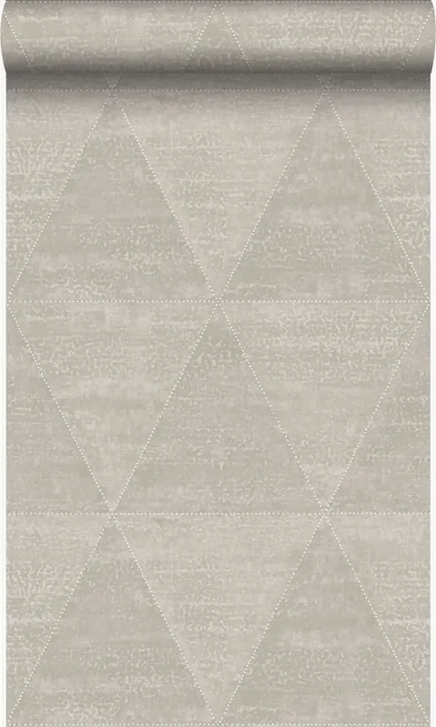 papel pintado triángulos de metal desgastado, alterado y resistido plata cálido de Origin Wallcoverings – 347590
