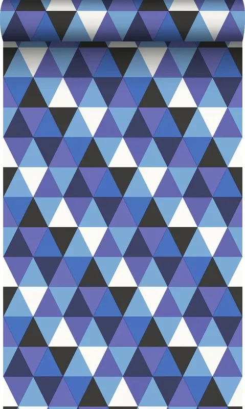 papel pintado triángulos gráficos azul de Origin Wallcoverings – 347205