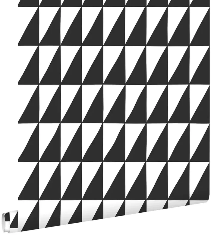 papel pintado triángulos gráficos blanco y negro de ESTAhome – 139077
