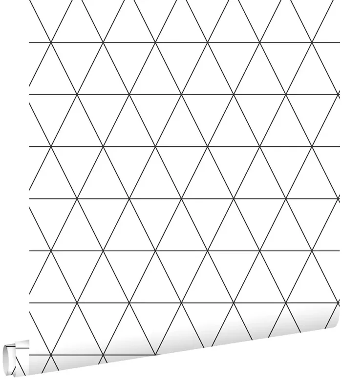 papel pintado triángulos gráficos blanco y negro de ESTAhome – 139148