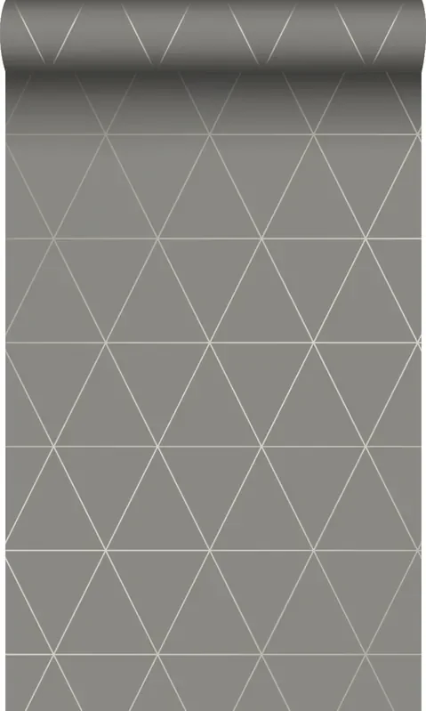 papel pintado triángulos gráficos gris cálido de Origin Wallcoverings – 347716