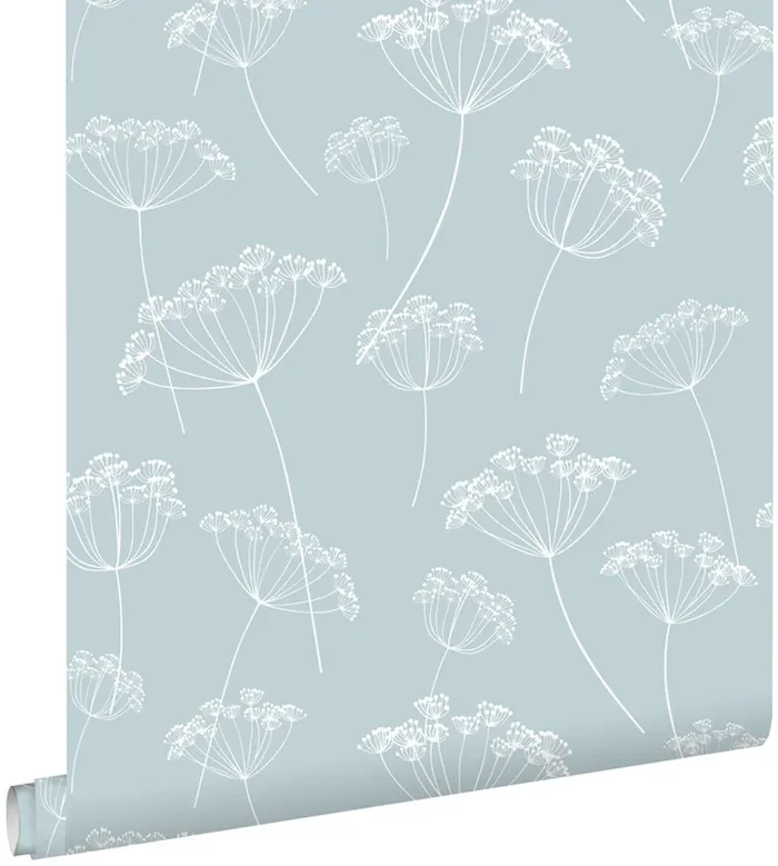 papel pintado umbelas azul claro y blanco de ESTAhome – 139102