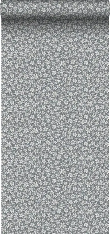 papel pintado vintage flores azul agrisado de Borastapeter – 660918
