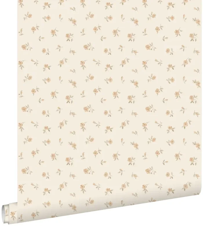 papel pintado vintage flores beige arena de ESTAhome – 139833